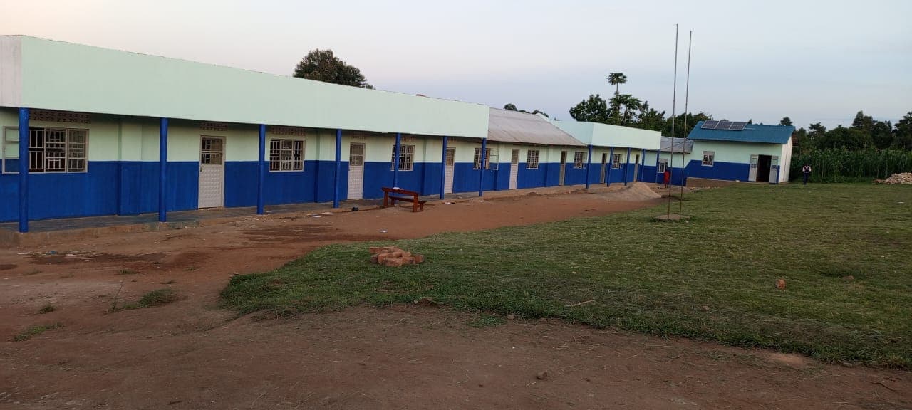 Wide view of the school classroom block