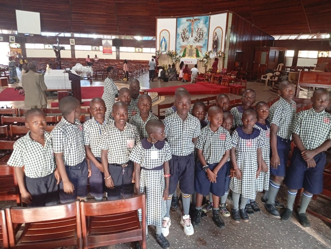 Pupils visiting a cathedral during an educational excursion