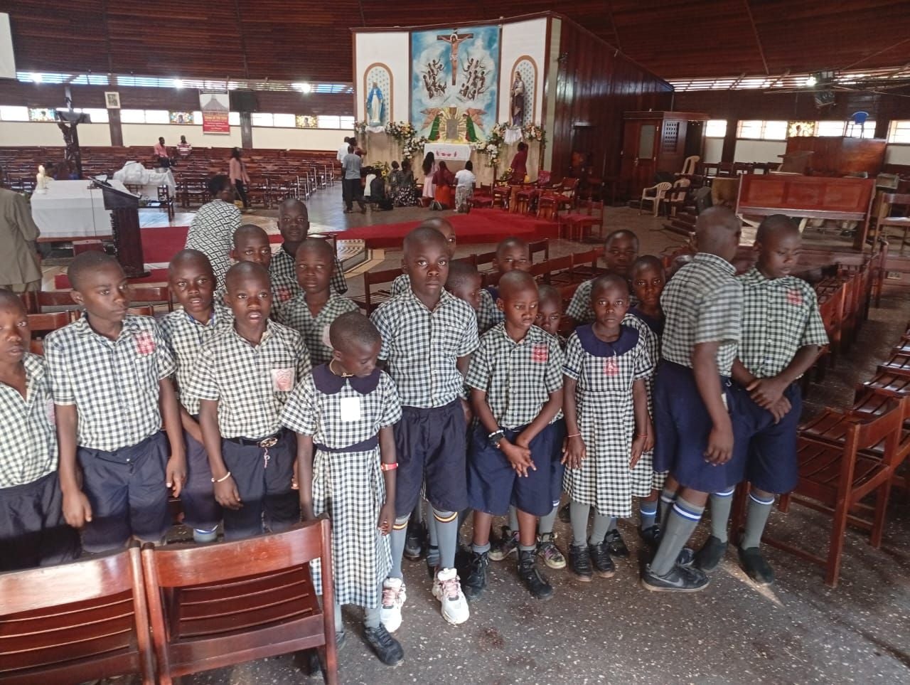 Pupils visiting a cathedral during an educational excursion