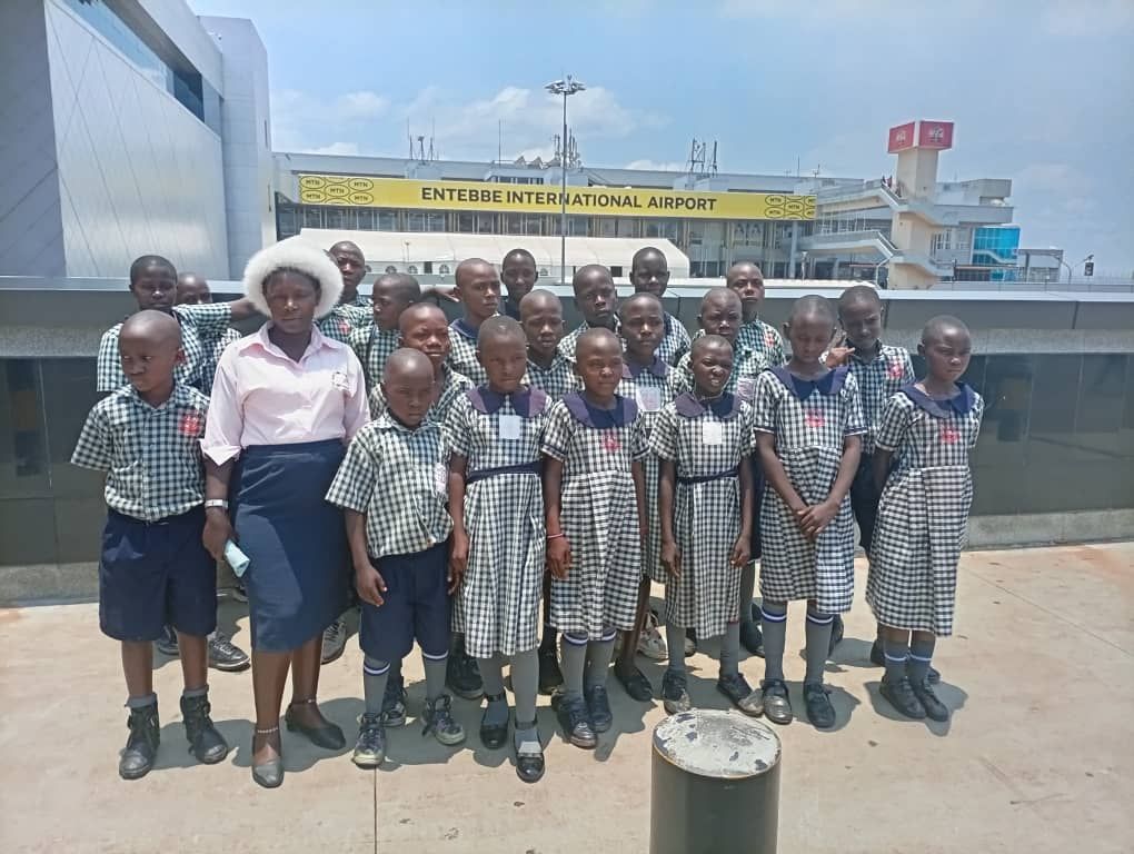 Pupils gathered together during an educational excursion