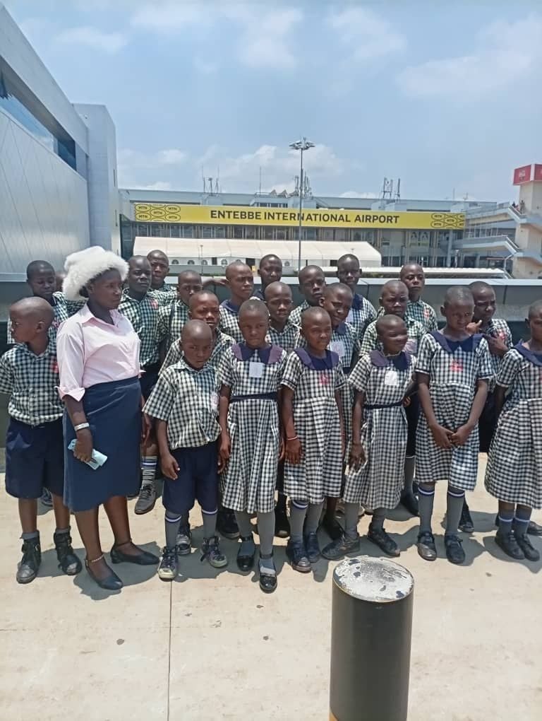 Pupils gathered together during an educational excursion