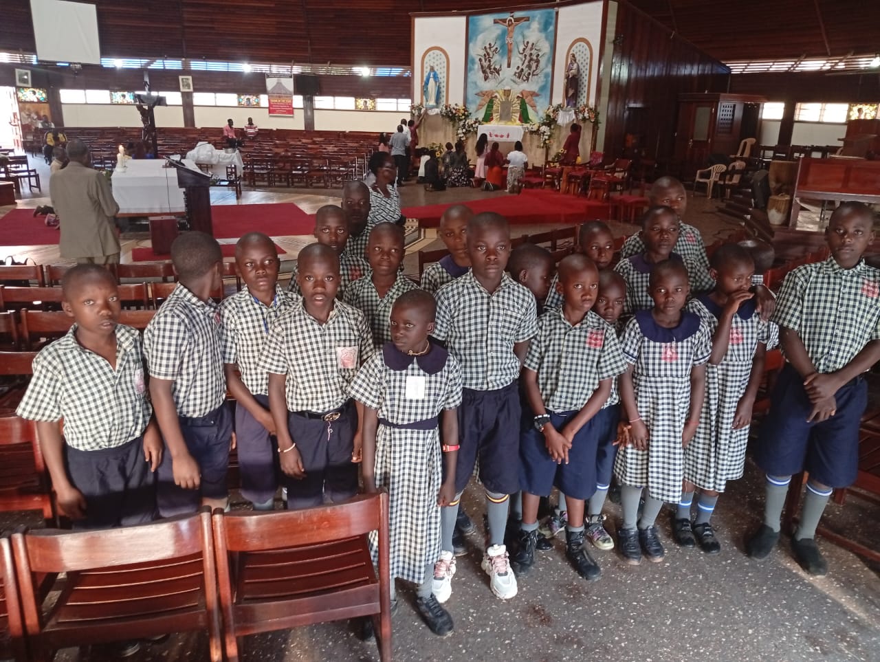 Pupils visiting a cathedral during an educational excursion
