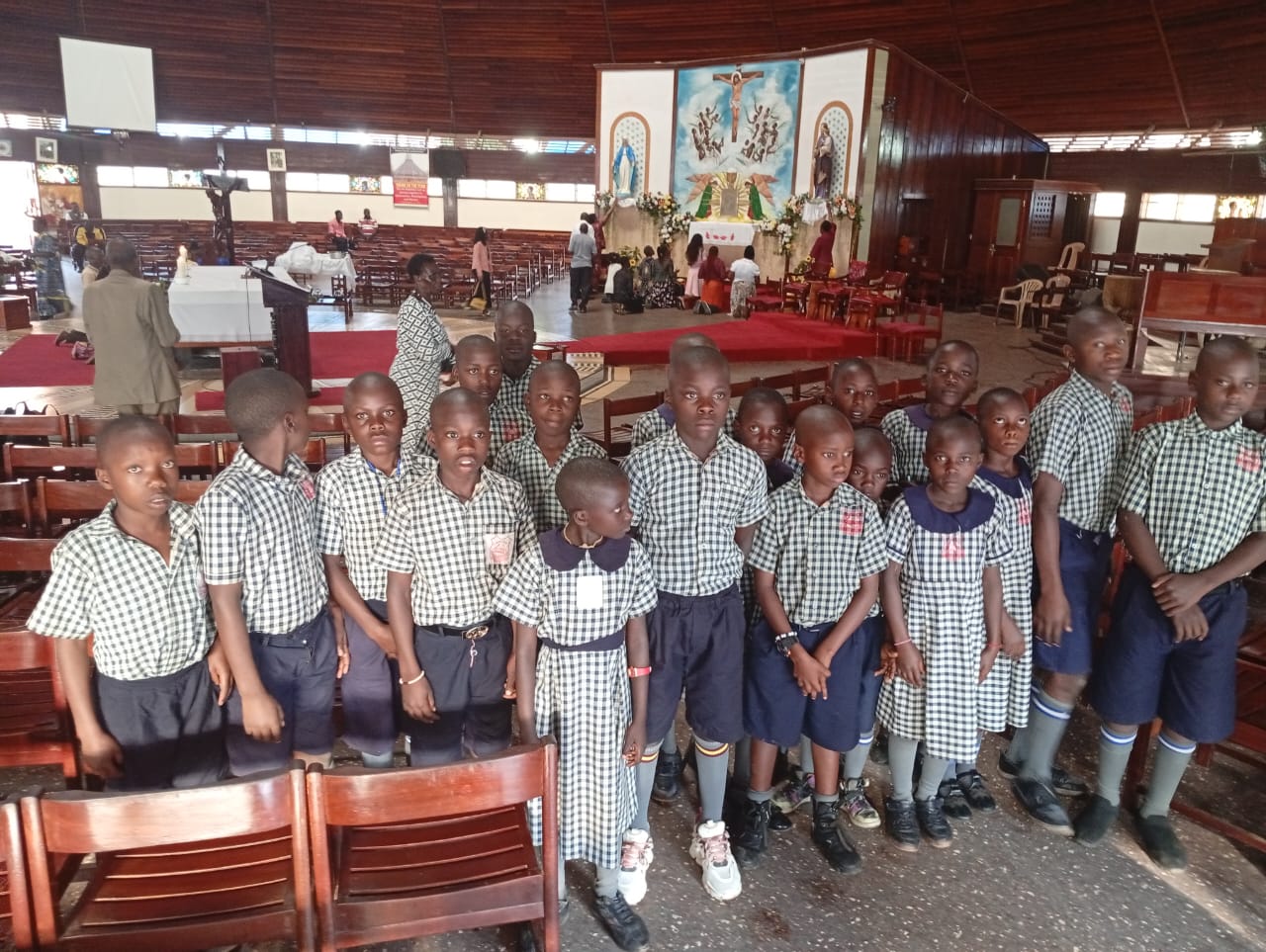 Pupils visiting a cathedral during an educational excursion