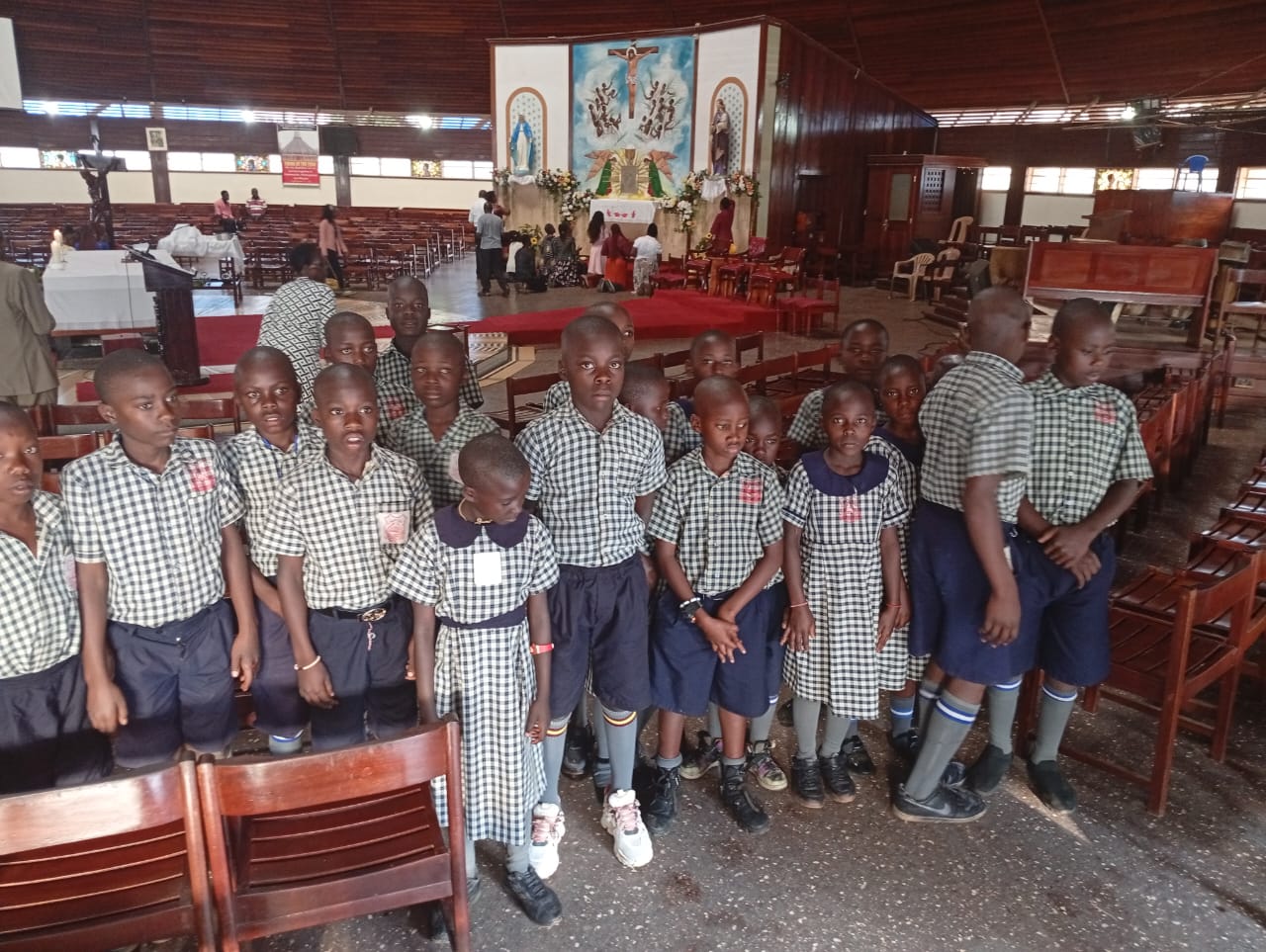 Pupils visiting a cathedral during an educational excursion