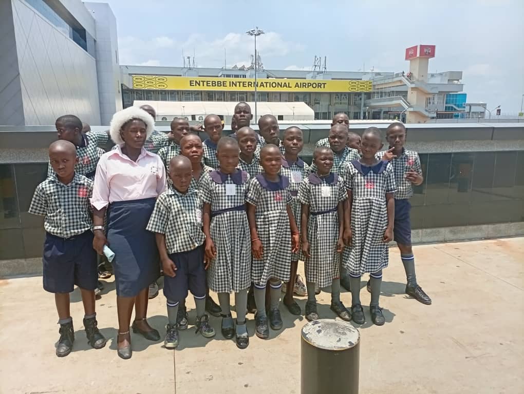 Pupils gathered together during an educational excursion