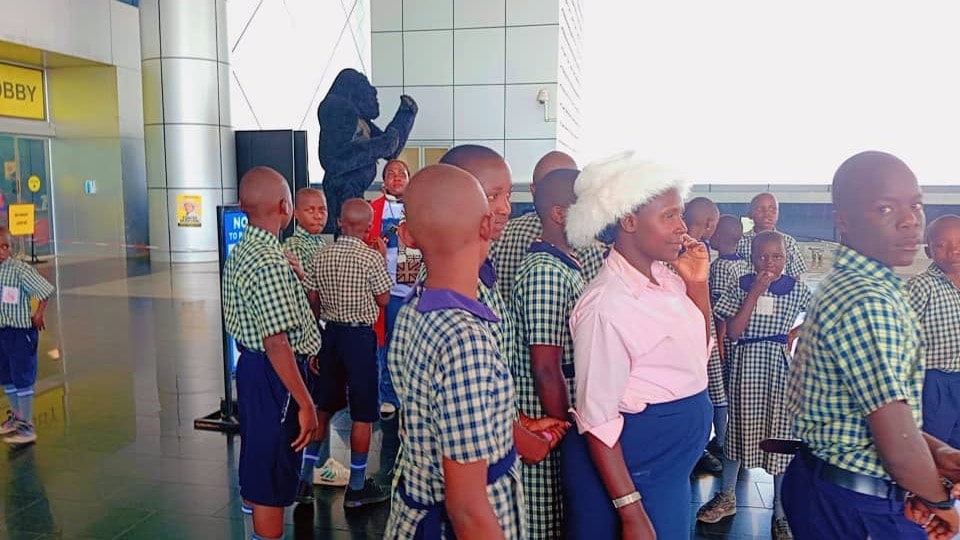 Pupils gathered together on an excursion